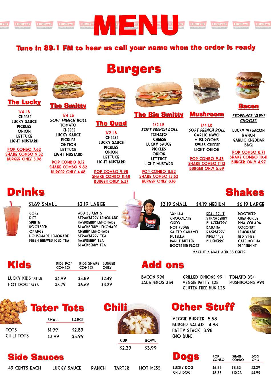 Lucky's Drive-In – BURGERS | SHAKES | DOGS | CHILI